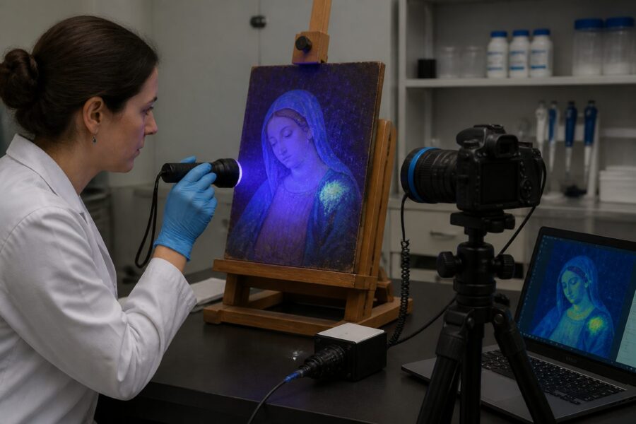 UV-Vis Fluorescence Imaging: Detecting Retouching and Pigment Distribution