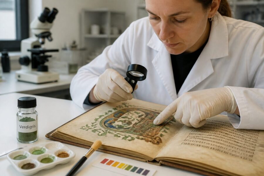 Verdigris in Manuscript Illumination: Why a Green Pigment Turned Brown Over Centuries