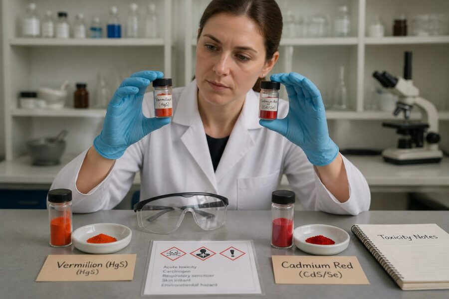Vermilion vs. Cadmium Red: Comparing the Toxicity Profiles of Two Historic Reds