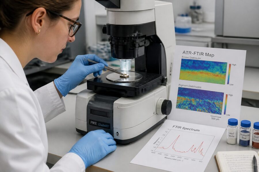 Attenuated Total Reflectance FTIR Mapping for Spatial Binder and Pigment Distribution