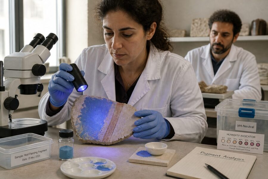 Egyptian Blue in Greco-Roman Wall Paintings: Synthesis, Use, and Long-Term Stability