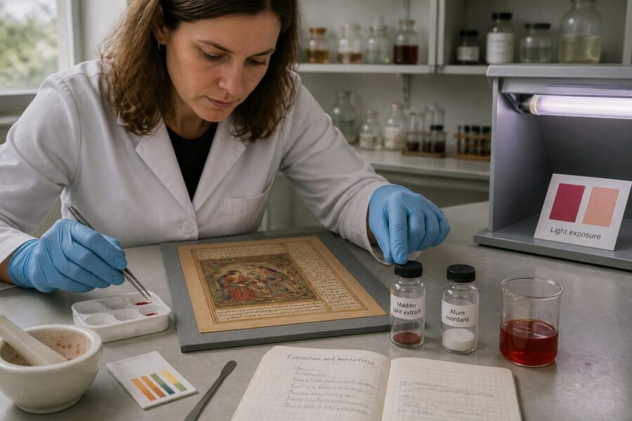 Madder Lake in Persian Miniature Paintings: Extraction, Mordanting, and Photodegradation