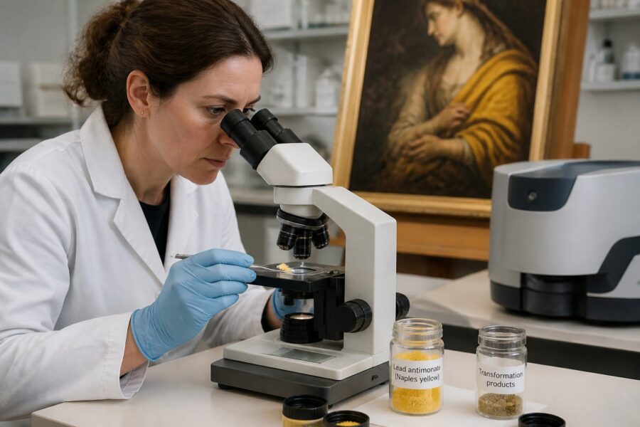Naples Yellow in Baroque Oil Paintings: Lead Antimonate and Its Transformation Products