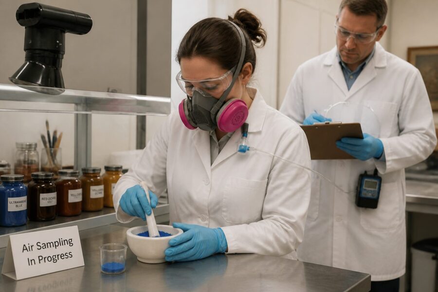 Pigment Inhalation During Dry Grinding and Mixing: Occupational Exposure Assessment