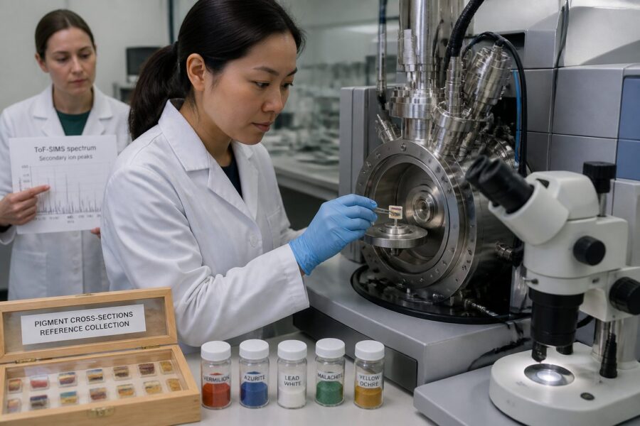 Time-of-Flight Secondary Ion Mass Spectrometry for Organic Pigment Layer Characterization